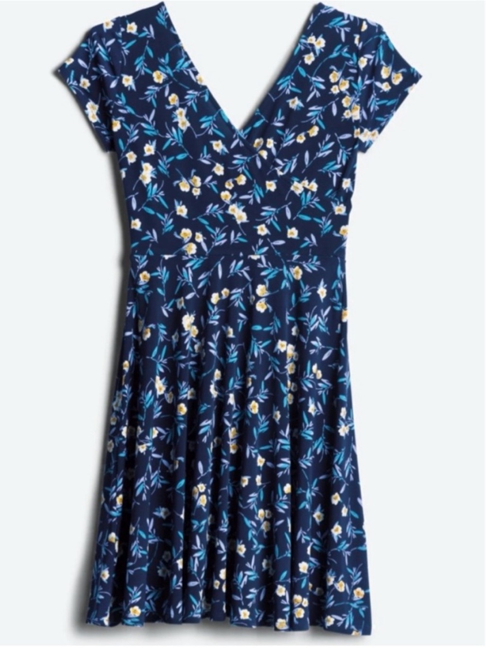 Kaileigh Stitch Fix Amandine Knit Surplice Floral Fit and Flare Dress Size S